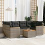 Set de sofás de jardín 7 piezas con cojines ratán PE gris de , Conjuntos de jardín - Ref: Foro24-3258203, Precio: 431,63 €, D...
