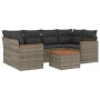 Set de sofás de jardín 7 piezas con cojines ratán PE gris de , Conjuntos de jardín - Ref: Foro24-3258203, Precio: 431,63 €, D...