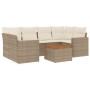 Set sofás de jardín 7 piezas y cojines ratán sintético beige de , Conjuntos de jardín - Ref: Foro24-3224021, Precio: 462,47 €...