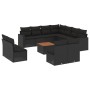 Set de sofás de jardín 12 piezas cojines ratán sintético negro de , Conjuntos de jardín - Ref: Foro24-3224179, Precio: 722,15...