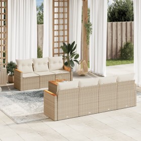 Juego de sofás de jardín con cojines beige 8 pzas ratán PE de , Conjuntos de jardín - Ref: Foro24-3258208, Precio: 515,51 €, ...