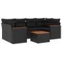 Set de comedor de jardín 7 pzas y cojines ratán sintético negro de , Conjuntos de jardín - Ref: Foro24-3258198, Precio: 497,5...