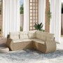 Juego de sofás jardín con cojines 5 pzas ratán sintético beige de , Conjuntos de jardín - Ref: Foro24-3253685, Precio: 402,69...