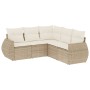 Juego de sofás jardín con cojines 5 pzas ratán sintético beige de , Conjuntos de jardín - Ref: Foro24-3253685, Precio: 402,69...