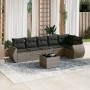 Set de sofás de jardín 7 piezas con cojines ratán PE gris de , Conjuntos de jardín - Ref: Foro24-3253737, Precio: 454,40 €, D...