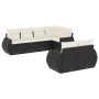 Set de comedor de jardín 7 pzas y cojines ratán sintético negro de , Conjuntos de jardín - Ref: Foro24-3253943, Precio: 507,1...