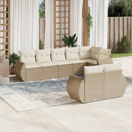 Juego de sofás de jardín con cojines beige 8 pzas ratán PE de , Conjuntos de jardín - Ref: Foro24-3253955, Precio: 638,98 €, ...