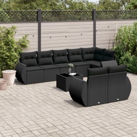 Set de sofás de jardín 8 piezas y cojines ratán sintético negro de , Conjuntos de jardín - Ref: Foro24-3253962, Precio: 621,0...
