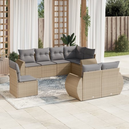 Juego de sofás de jardín con cojines beige 8 pzas ratán PE de , Conjuntos de jardín - Ref: Foro24-3253976, Precio: 590,33 €, ...