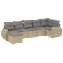 Set sofás de jardín 7 piezas y cojines ratán sintético beige by , Garden sets - Ref: Foro24-3254016, Price: 460,21 €, Discoun...