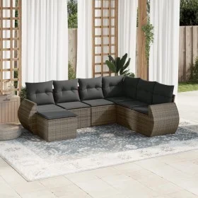 Set de sofás de jardín 7 piezas con cojines ratán PE gris de , Conjuntos de jardín - Ref: Foro24-3254037, Precio: 449,90 €, D...