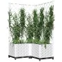 Jardinera con enrejado PP blanco 80x80x136 cm de , Maceteros y jardineras - Ref: Foro24-153286, Precio: 121,69 €, Descuento: %