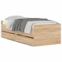 Estructura de cama con cajones roble Sonoma 90x190 cm de , Camas y somieres - Ref: Foro24-3207352, Precio: 172,57 €, Descuent...