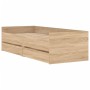 Estructura de cama con cajones roble Sonoma 90x190 cm de , Camas y somieres - Ref: Foro24-3207352, Precio: 172,57 €, Descuent...