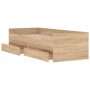 Estructura de cama con cajones roble Sonoma 90x190 cm de , Camas y somieres - Ref: Foro24-3207352, Precio: 172,57 €, Descuent...