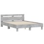 Cama con cabecero madera de ingeniería gris hormigón 140x200 cm de , Camas y somieres - Ref: Foro24-3207423, Precio: 141,87 €...