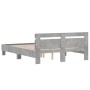 Cama con cabecero madera de ingeniería gris hormigón 140x200 cm de , Camas y somieres - Ref: Foro24-3207423, Precio: 141,87 €...