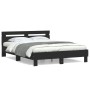 Estructura cama con cabecero madera ingeniería negro 140x200 cm de , Camas y somieres - Ref: Foro24-3207421, Precio: 171,64 €...