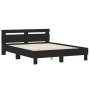Estructura cama con cabecero madera ingeniería negro 140x200 cm de , Camas y somieres - Ref: Foro24-3207421, Precio: 171,64 €...