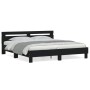Estructura cama con cabecero madera ingeniería negro 180x200 cm de , Camas y somieres - Ref: Foro24-3207400, Precio: 185,93 €...