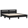 Estructura cama con cabecero madera ingeniería negro 180x200 cm de , Camas y somieres - Ref: Foro24-3207400, Precio: 185,93 €...