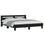 Estructura cama con cabecero madera ingeniería negro 180x200 cm de , Camas y somieres - Ref: Foro24-3207400, Precio: 185,93 €...