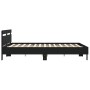 Estructura cama con cabecero madera ingeniería negro 180x200 cm de , Camas y somieres - Ref: Foro24-3207400, Precio: 185,93 €...
