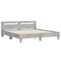 Cama con cabecero madera de ingeniería gris hormigón 180x200 cm de , Camas y somieres - Ref: Foro24-3207402, Precio: 158,36 €...