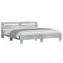 Cama con cabecero madera de ingeniería gris hormigón 180x200 cm de , Camas y somieres - Ref: Foro24-3207402, Precio: 158,36 €...