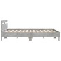 Cama con cabecero madera de ingeniería gris hormigón 180x200 cm de , Camas y somieres - Ref: Foro24-3207402, Precio: 158,36 €...