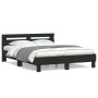 Estructura cama con cabecero madera ingeniería negro 150x200 cm de , Camas y somieres - Ref: Foro24-3207414, Precio: 129,87 €...