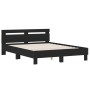 Estructura cama con cabecero madera ingeniería negro 150x200 cm de , Camas y somieres - Ref: Foro24-3207414, Precio: 129,87 €...