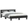 Estructura cama con cabecero madera ingeniería negro 150x200 cm de , Camas y somieres - Ref: Foro24-3207414, Precio: 129,87 €...