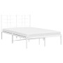 Estructura de cama de metal con cabecero blanca 120x200 cm de , Camas y somieres - Ref: Foro24-355608, Precio: 82,68 €, Descu...
