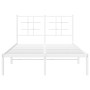 Estructura de cama de metal con cabecero blanca 120x200 cm de , Camas y somieres - Ref: Foro24-355608, Precio: 82,68 €, Descu...