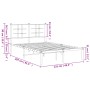 Estructura de cama de metal con cabecero blanca 120x200 cm de , Camas y somieres - Ref: Foro24-355608, Precio: 82,68 €, Descu...