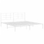 Estructura de cama de metal con cabecero blanco 183x213 cm de , Camas y somieres - Ref: Foro24-355615, Precio: 89,64 €, Descu...