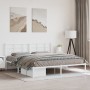 Estructura de cama de metal con cabecero blanco 183x213 cm de , Camas y somieres - Ref: Foro24-355615, Precio: 89,64 €, Descu...