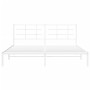 Estructura de cama de metal con cabecero blanco 183x213 cm de , Camas y somieres - Ref: Foro24-355615, Precio: 89,64 €, Descu...