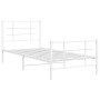 Estructura cama metal con cabecero y pie cama blanca 90x190 cm de , Camas y somieres - Ref: Foro24-355620, Precio: 85,00 €, D...
