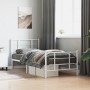 Estructura cama metal con cabecero y pie cama blanca 90x190 cm de , Camas y somieres - Ref: Foro24-355620, Precio: 85,00 €, D...