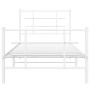 Estructura cama metal con cabecero y pie cama blanca 90x190 cm de , Camas y somieres - Ref: Foro24-355620, Precio: 85,00 €, D...
