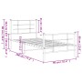 Estructura cama metal con cabecero y pie cama blanca 90x190 cm de , Camas y somieres - Ref: Foro24-355620, Precio: 85,00 €, D...