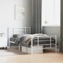 Estructura cama metal cabecero y estribo blanca 100x190 cm de , Camas y somieres - Ref: Foro24-355622, Precio: 61,81 €, Descu...