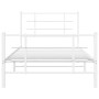 Estructura cama metal cabecero y estribo blanca 100x190 cm de , Camas y somieres - Ref: Foro24-355622, Precio: 61,81 €, Descu...