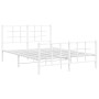 Estructura cama metal con cabecero y estribo blanco 140x200 cm de , Camas y somieres - Ref: Foro24-355629, Precio: 97,47 €, D...