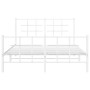 Estructura cama metal con cabecero y estribo blanco 140x200 cm de , Camas y somieres - Ref: Foro24-355629, Precio: 97,47 €, D...