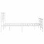 Estructura cama metal con cabecero y estribo blanco 140x200 cm de , Camas y somieres - Ref: Foro24-355629, Precio: 97,47 €, D...