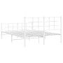 Estructura cama metal con cabecero y estribo blanco 140x200 cm de , Camas y somieres - Ref: Foro24-355629, Precio: 97,47 €, D...