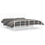 Estructura cama metal con cabecero y pie cama blanco 193x203 cm de , Camas y somieres - Ref: Foro24-355634, Precio: 107,81 €,...